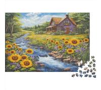 Chalet de Montagne et forêt Puzzles pour Adultes 1000 Pièces Puzzle pour Adultes Jeu ÉduLe chatif Défi Jouet 1000 Pièces Puzzles pour Adultes Enfants 1000pcs (75x50cm)