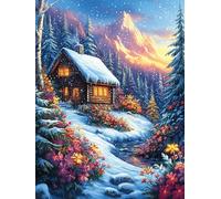Chalet de Neige 300 Pièces Puzzle Adolescent en Carton Rigide Animaux de Paysage Naturel Difficulté Moyenne Activité Éducative Voyage Déplacement Cadeau Anniversaire Petit Prix 300 PCS