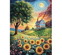 Chalet de tournesols 500 Pièces Puzzle Collectionneur en Carton Rigide sans Déformation Animal de compagnies Très Difficile Motif Complexe Décoration Murale Qualité Premium 500 PCS