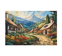 Chalet de Village de Montagne Puzzle Adulte 1000 Pièces Artisanat Cadeau Famille Puzzles Classique 3D Puzzle Jouet en Bois Cadeau Unique Décoration Intérieure (75×50cm)