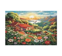 Chalet de Village de Montagne - Puzzles Adulte - Puzzle en Bois 1000 Pièces - - Challenge Puzzle - Adultes Et Enfants Dès 12 Ans - Puzzle De Qualité Supérieure (75×50cm)