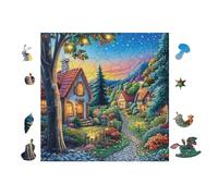 Chalet Douillet 100 Pièces Puzzle Adulte en Carton sans Déformation Très Difficile Haute Difficulté Anti-Stress Décoration Murale Idée Cadeau Anniversaire 28x28cm