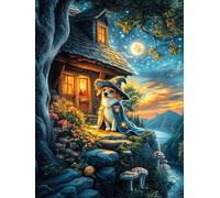 Chalet douillet avec un chat à la fenêtre 500 Pieces Casse-tête Adulte En Carton Rigide Sans Déformation Rêve magique de science-fiction Difficile Moyenne Décoration Murale Idée Cadeau Anniversaire Pr