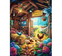 Chalet douillet avec un poulet et des fleurs 300 Pieces Casse-tête Collectionneur En Carton Anti-Déchirure Rêve magique de science-fiction Haute Difficulté Décoration Murale Collection Cadeau Noël Qua