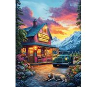 Chalet douillet avec une lumière brillante 300 Pièces Puzzle Créatif En Carton Haute Qualité Rêve magique de science-fiction Difficulté Moyenne Activité Manuelle Loisir Créatif Cadeau Créatif Saint Va