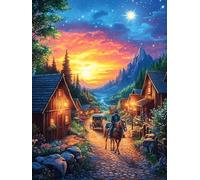 Chalet douillet dans une vallée montagneuse magique 1000 Pièces Puzzle Adolescent En Carton Sans Déformation Faune sauvage et animaux de compagnie Difficulté Moyenne Activité Éducative Cadeau Noël Pas