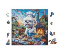 Chalet du Chiot Chef 100 Pieces Casse-tête Amateur d'art en Carton Épais sans Déformation Difficile Expert Décoration Murale Idée Cadeau Anniversaire 28x28cm