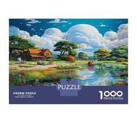 Chalet eauPuzzle 1000 Pièces avec Assemblage Fluide, Puzzle Adulte Ruisseau ruralimpossible Difficile Très Difficile Défiante pour Une Activité en Famille, Cadeau De Retraite 52x38cm/1000pcs