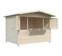 Chalet en bois naturel Palmako Marian avec devanture pliable 10 m²