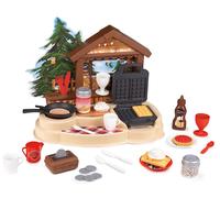 Smoby Marchande Chalet Gourmand – 30 accessoires, gaufrier et poêle à crêpes – Multicolore