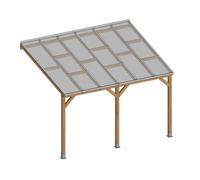 CHALET & JARDIN Pergola bois avec toit 3x3,7m