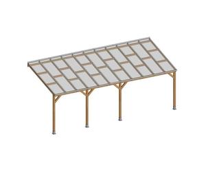 CHALET & JARDIN Pergola bois avec toit 3x6,8m