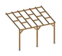 CHALET & JARDIN Pergola bois sans toit 3x3,7m