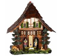 Chalet météo avec des figures en bois