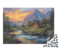 Chalet Montagne Puzzle 1000 Pièces Adulte sans Poussière, Jeu De Puzzle À Assembler Soi-même Chalet montagnesultra Difficult Puzzle pour Un Jeu De Puzzle De Fête, Le Meilleur Ca