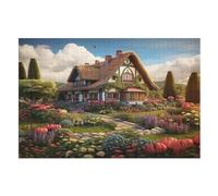 Chalet Rustique Puzzles 1000 Pièces Adultes, Puzzle en Bois Jeux D'adresse pour Toute La Famille,Jeu De Team Building,Cadeau pour Les Amis Ou Les Amants, (75×50cm)