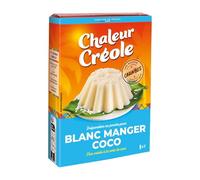 CHALEUR CRLE - Dessert Flan Blanc-Manger Coco, Texture Onctueuse et Saveur Exotique (Boîte 85g) - Le lot de 4