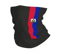 Chaleur d’hiver, Drapeau Personnalisé D’Haïti Rayure Hiver Bandeau Cou Cache-Cou Hommes Randonnée Chasse Tube Écharpe Haïtien Patriotique Face Bandana Gaiter