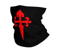 Chaleur d’hiver personnalisé Santiago Croix Cou Guêtre Hommes Femmes Coupe-vent Hiver Croix de Saint Bandana Écharpe pour la randonnée