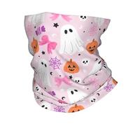Chaleur d’hiver Rose Halloween fantômes Bandana Cou Gaiter Imprimé Wrap Écharpe Chaud Couvre-chef Équitation Pour Hommes Femmes Adulte Lavable