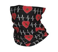 Chaleur de l’hiver, battement de cœur Maroc pays drapeau bandana cou cache-cou pour la randonnée cyclisme hommes femmes envelopper écharpe marocain coeur famille bandeau plus chaud