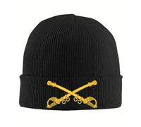 Chaleur hivernale, 2025 Nouvelle Armée US Cavalr Branch Insigne Chapeau tricoté Tuque d’Automne Hiver Casquette de Rue Unisexe Chaude Cadeaux Femmes