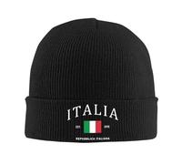 Chaleur hivernale, Drapeau Italien personnalisé Casquettes Hip hop tricoté pour Hommes Automne Hiver Chaud Orgueil Patriotique Italien Skullies Tuques
