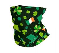 Chaleur hivernale Personnalisé St Patrick’s Irish Flag Day Lucky Clover Leaf Bandana Cou Gaiter pour la randonnée Wrap Écharpe Bandeau Plus Plus Visage Écharpe Couverture