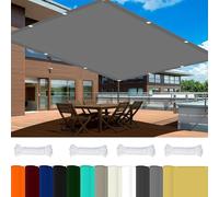 Chaleur Net Ombrage pour Tonnelle 1.5 x 3.6 m 98% UV Protection,Polyester, Voile d'ombrage Jardin Filet avec Oeillets avec Cordons pour Pergola, Fleurs, Patio Lawn., Gris Clair