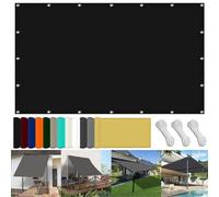 Chaleur Net Ombrage pour Tonnelle 190 x 250 cm Tissu Polyester UV Protection avec Oeillets Filet Protection Solaire pour Patio Paravent Et Bâche, Noir