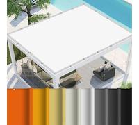 Chaleur Net Ombrage pour Tonnelle 3.5 x 3.5 m UV Protection avec Oeillets Tissu Polyester Multi Couleur et Taille Toile Solaire Voile pour Terrasse Extérieur La Lawn, Blanc