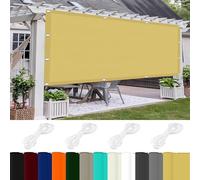 Chaleur Net Ombrage pour Tonnelle 3.5 x 5.5 m 98% UV Protection,Polyester, Voiles d'ombrage pour Patio avec Oeillets avec Cordons pour Jardin Patio Terrasse Balcon, Couleur Crème