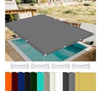 Chaleur Net Ombrage pour Tonnelle 4 x 6 m 98% UV Protection,Polyester, Filet d'ombrage Imperméab avec Oeillets avec Cordons pour Jardin Patio Terrasse Balcon, Gris Clair