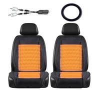 Chaleureux Coussin Voiture Conducteur Livré avec Pelle à Neige Et Housse De Volant Housses De Siège Auto d'hiver Confortables,Black-twoseats+steeringwheelcover