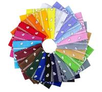 Chalier Cmfort Bandana pour Femme et Homme Nicki Foulard Bandeau Motif Cachemire Bandana Couleurs Mélangées Polyvalent,20Pcs