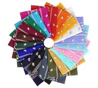 Chalier Cmfort Bandana pour Femme et Homme Nicki Foulard Bandeau Motif Cachemire Bandana Couleurs Mélangées Polyvalent,20Pcs