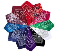 Chalier Cmfort Foulards Hommes Femmes Bandana Cheveux Femme Paisley Foulard Fichu Multifonction Coloré Cyclisme Bandeau Echarpe Mouchoir pour Cadeau, 10/12/14 Couleurs