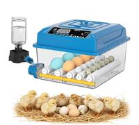 Chalixion Couveuse oeuf automatique 16 œufs, régulateur eau externe, réglage température, retournement automatique, affichage des jours de couvaison, pour poules, canards, oies, cailles (Bleu)
