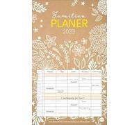 Chalk Drawing Calendrier familial XL 2023 Calendrier familial avec 5 colonnes Calendrier mural familial créatif et tendance avec vacances scolaires Grand calendrier mural 2023