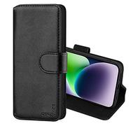 CHALK & HIDE - Étui Portefeuille en Cuir Véritable pour Apple iPhone 14 Plus (6.7"), Housse Concevoir avec Fentes CB et Fermeture Magnétique Coque - Noir