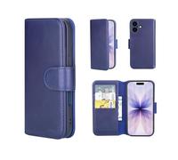 CHALK & HIDE - Étui Portefeuille en Cuir Véritable pour iPhone 17 (6.3"), Housse avec Blocage RFID Fente CB, Fermeture Magnétique et Fonction de Support - Bleu Marine