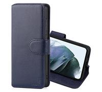 CHALK & HIDE - Étui Portefeuille en Cuir Véritable pour Samsung Galaxy S21 FE, Housse Concevoir avec Fentes CB et Fermeture Magnétique Coque - Bleu Marine