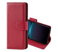 CHALK & HIDE - Étui Portefeuille en Cuir Véritable pour Sony Xperia 1 IV (2022), Housse Concevoir avec Fentes CB et Fermeture Magnétique Coque - Rose Foncé