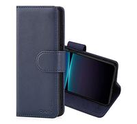 CHALK & HIDE - Étui Portefeuille en Cuir Véritable pour Sony Xperia 1 IV (2022), Housse Concevoir avec Fentes CB et Fermeture Magnétique Coque - Bleu Marine