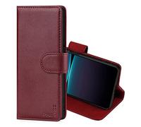 CHALK & HIDE - Étui Portefeuille en Cuir Véritable pour Sony Xperia 10 IV (2022), Housse Concevoir avec Fentes CB et Fermeture Magnétique Coque - Bourgogne