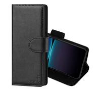 CHALK & HIDE - Étui Portefeuille en Cuir Véritable pour Sony Xperia 10 IV (2022), Housse Concevoir avec Fentes CB et Fermeture Magnétique Coque - Noir