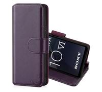 CHALK & HIDE - Étui Portefeuille en Cuir Véritable pour Sony Xperia 10 VI (2024), Housse avec Blocage RFID Fente CB, Fermeture Magnétique et Fonction de Support - Aubergine