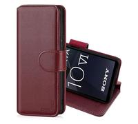 CHALK & HIDE - Étui Portefeuille en Cuir Véritable pour Sony Xperia 10 VI (2024), Housse avec Blocage RFID Fente CB, Fermeture Magnétique et Fonction de Support - Bourgogne