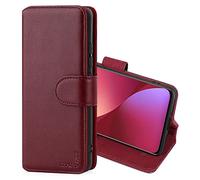 CHALK & HIDE - Étui Portefeuille en Cuir Véritable pour Xiaomi 12 & 12X, Housse Concevoir avec Fentes CB et Fermeture Magnétique Coque - Bourgogne