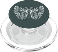 Chalk Hill Cottagecore Goblincore Motif Papillon de Nuit Bleu PopSockets PopGrip pour MagSafe